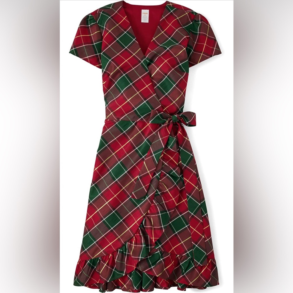 Gymboree Christmas Plaid red and green dress - washed but never worn - Small